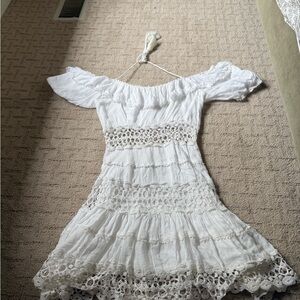 Free People Mixed Emotions Off-The-Shoulder Mini Dress White